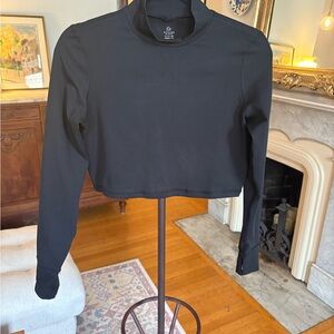 Aerie Black Long Sleeve Sport Crop Top